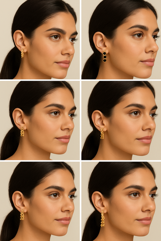 Harvaya Trendy 6-Pair Designer Hoop Earring Set – Bold & Chic