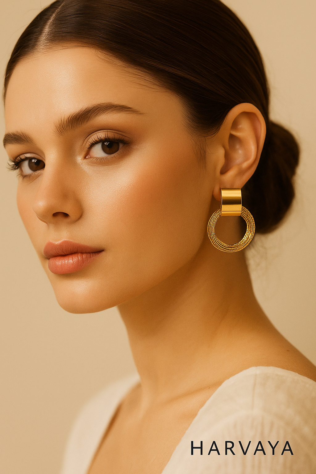 Harvaya Luxe Metallic Hoop Earrings – Gold & Silver Designer Statement Pieces